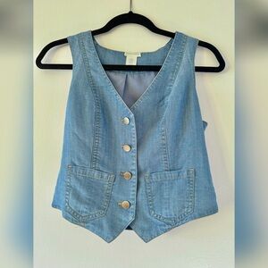 Denim Button-Up Vest
